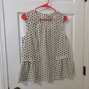 J. Crew Factory Cream and Black Polka Dot Blouse